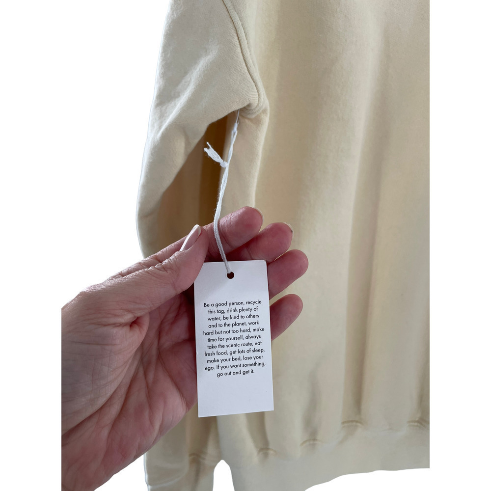 nwt sporty and rich SRHWC CREWNECK cream sweatshirt with black circle logo - Picture 7 of 8